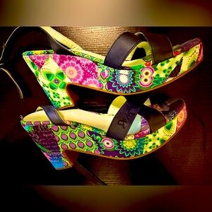 Desigual Artistic Purple and Green Wedges